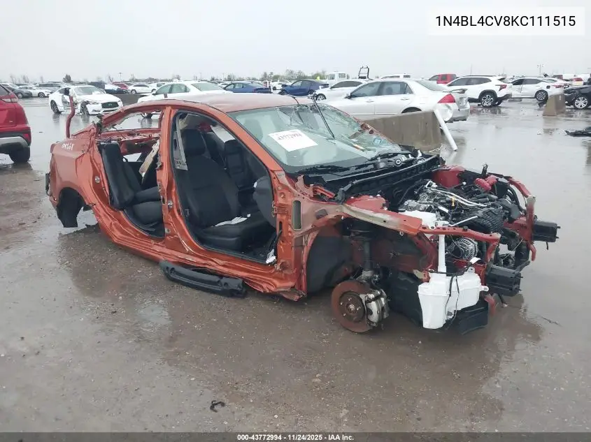 1N4BL4CV8KC111515 2019 Nissan Altima 2.5 Sr