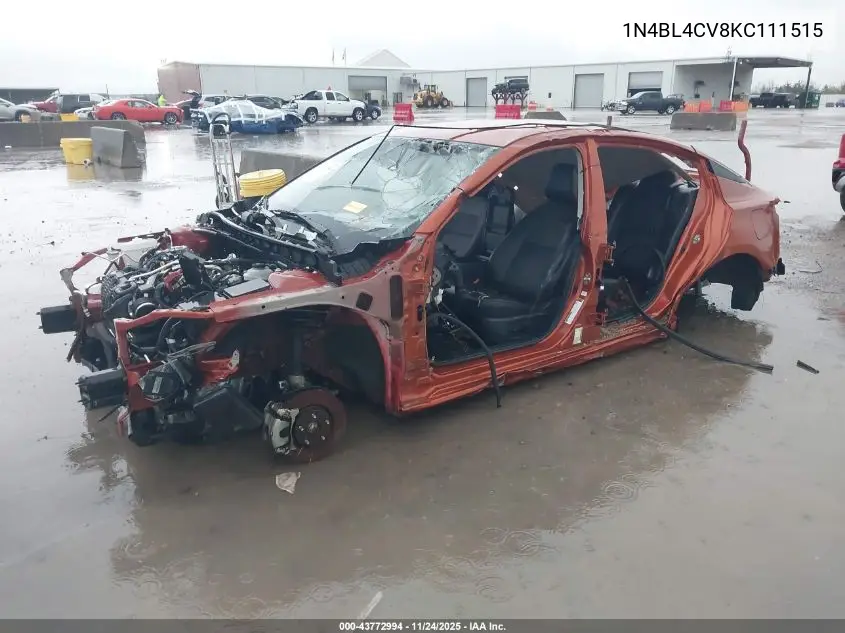1N4BL4CV8KC111515 2019 Nissan Altima 2.5 Sr