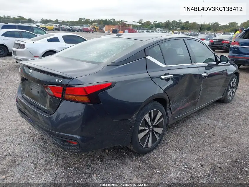 1N4BL4DV3KC138412 2019 Nissan Altima 2.5 Sv
