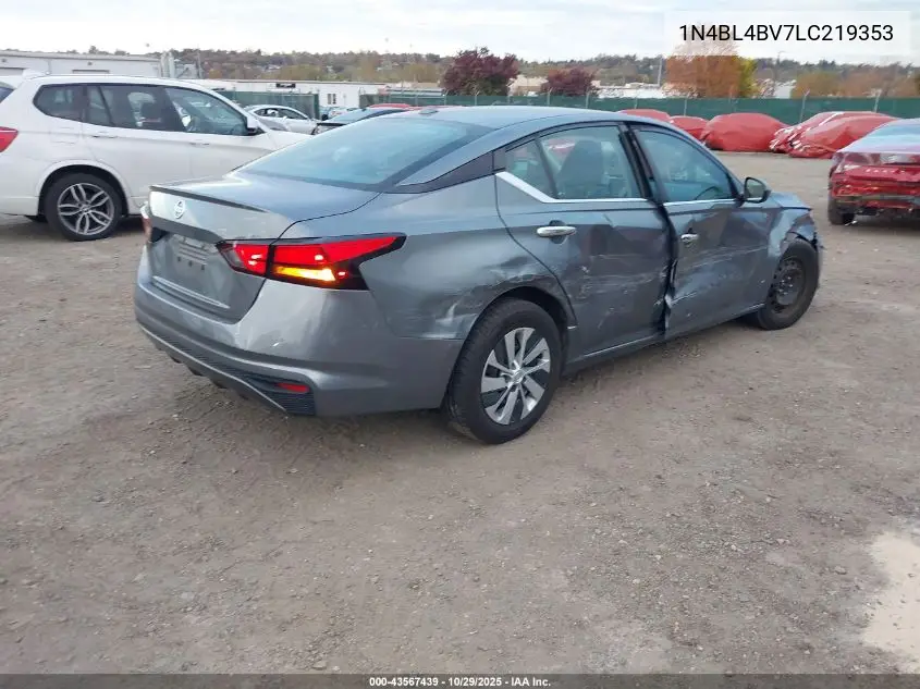 1N4BL4BV7LC219353 2020 Nissan Altima S Fwd