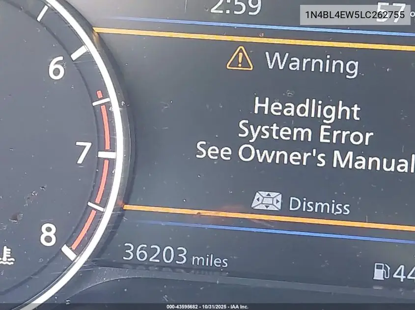 1N4BL4EW5LC262755 2020 Nissan Altima Sl Intelligent Awd