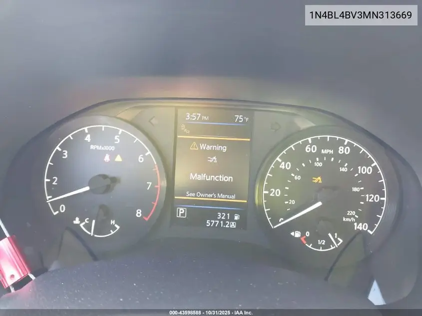 1N4BL4BV3MN313669 2021 Nissan Altima S Fwd