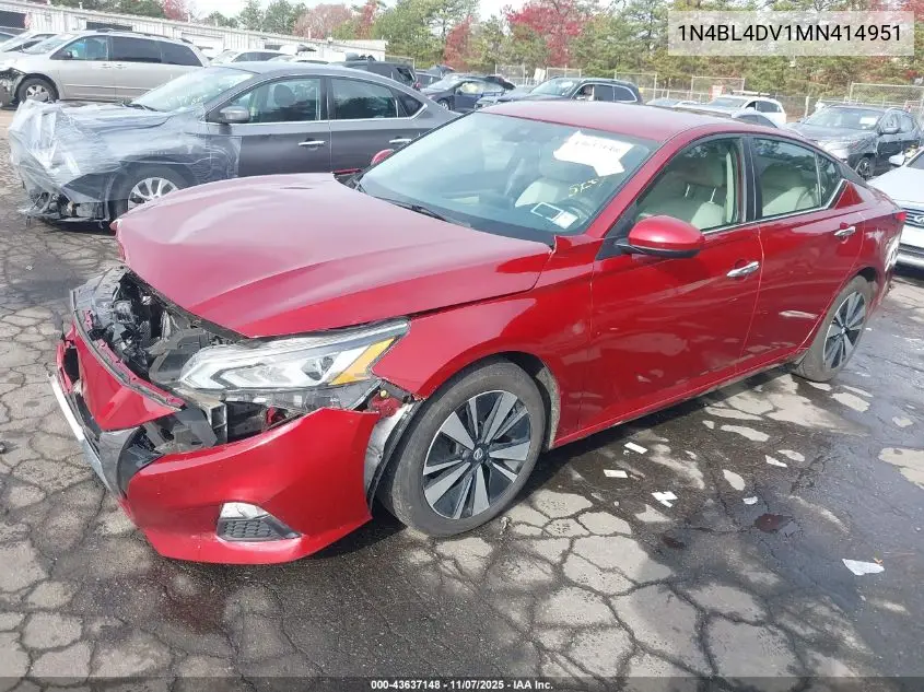 1N4BL4DV1MN414951 2021 Nissan Altima Sv Fwd