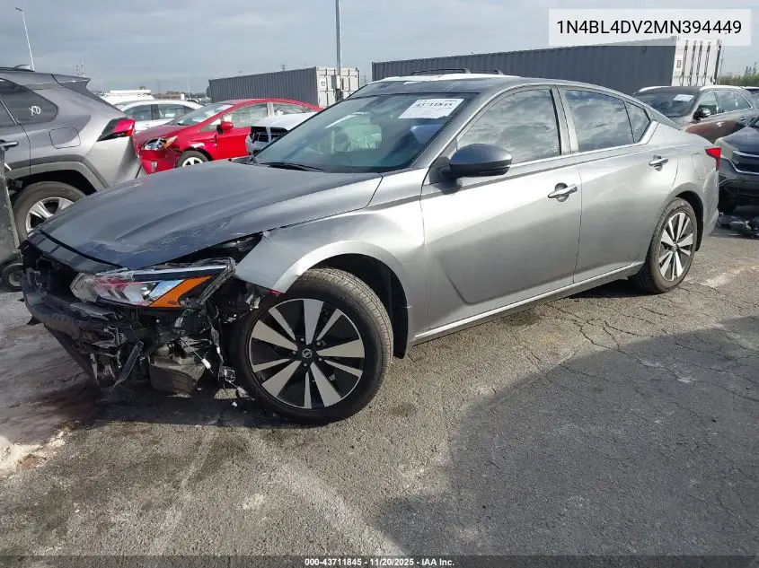 1N4BL4DV2MN394449 2021 Nissan Altima Sv Fwd
