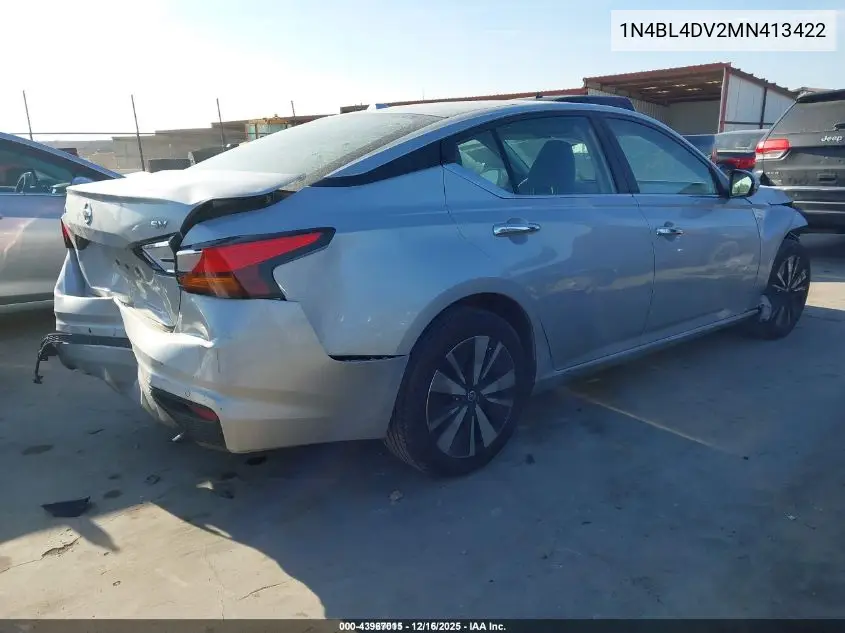 1N4BL4DV2MN413422 2021 Nissan Altima Sv Fwd