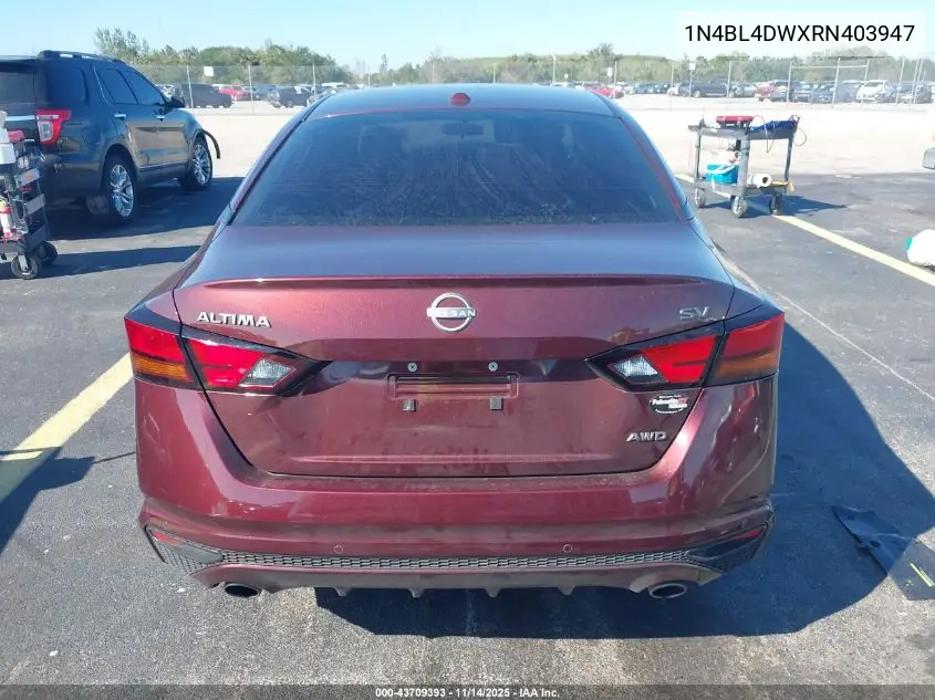 1N4BL4DWXRN403947 2024 Nissan Altima Sv Intelligent Awd
