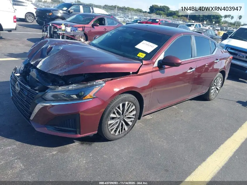 1N4BL4DWXRN403947 2024 Nissan Altima Sv Intelligent Awd