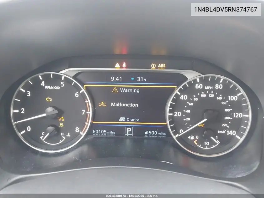 1N4BL4DV5RN374767 2024 Nissan Altima Sv Fwd
