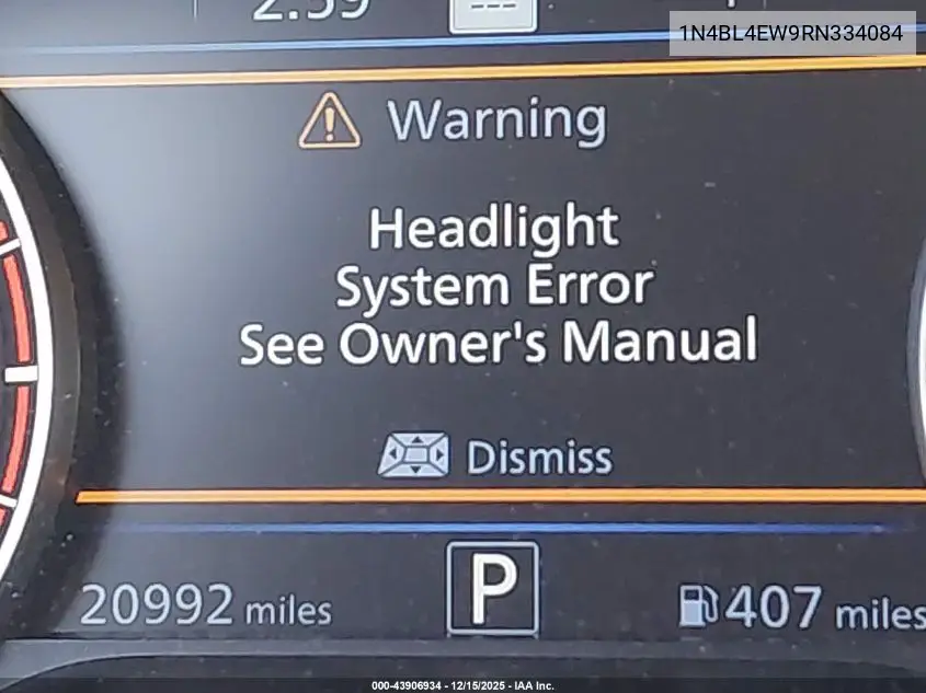 1N4BL4EW9RN334084 2024 Nissan Altima Sl Intelligent Awd