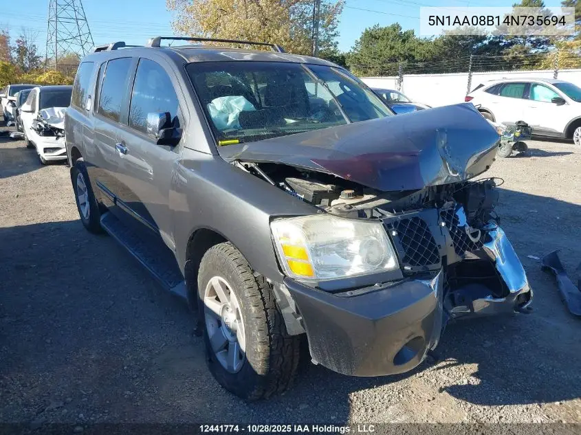 5N1AA08B14N735694 2004 Nissan Armada Se/Le