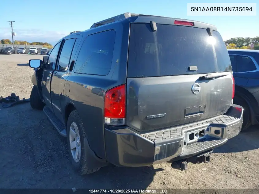 5N1AA08B14N735694 2004 Nissan Armada Se/Le