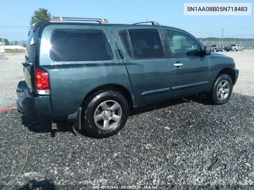 2005 Nissan Armada Se VIN: 5N1AA08B05N718483 Lot: 40182843