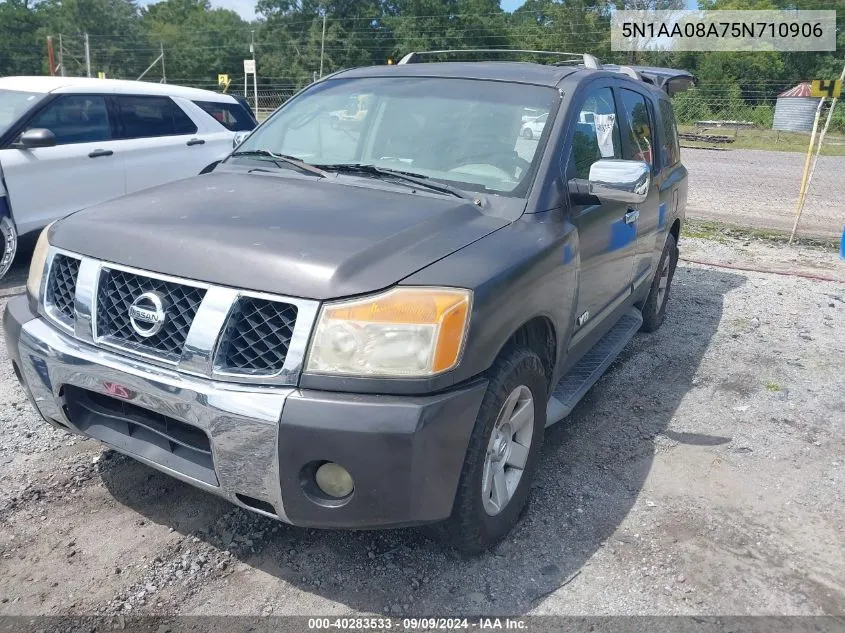 2005 Nissan Armada Le VIN: 5N1AA08A75N710906 Lot: 40283533