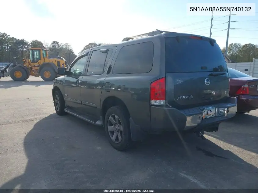 5N1AA08A55N740132 2005 Nissan Armada Le