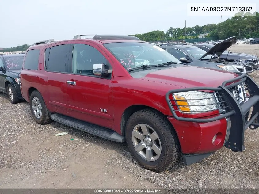 2007 Nissan Armada Le VIN: 5N1AA08C27N713362 Lot: 39903341