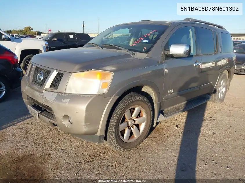 5N1BA08D78N601302 2008 Nissan Armada Se