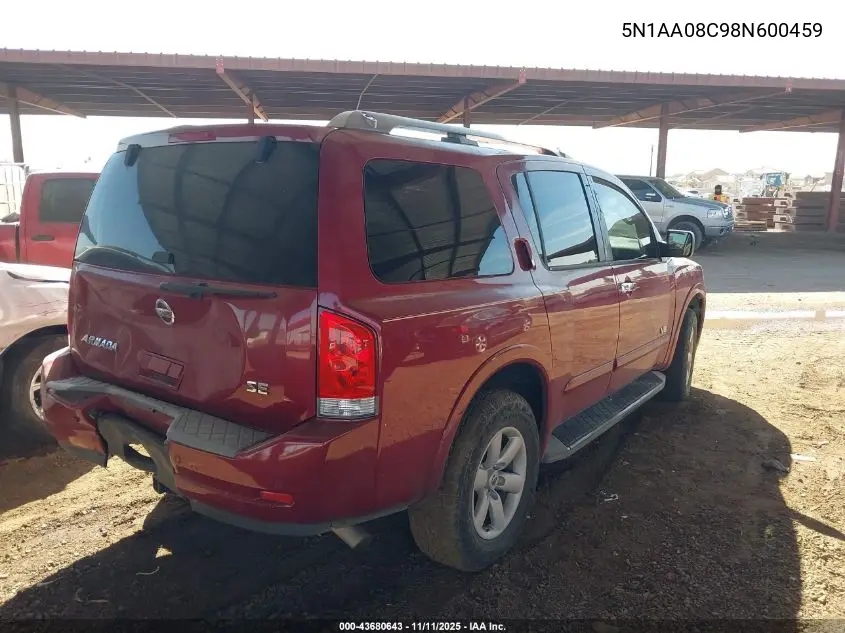 5N1AA08C98N600459 2008 Nissan Armada Se