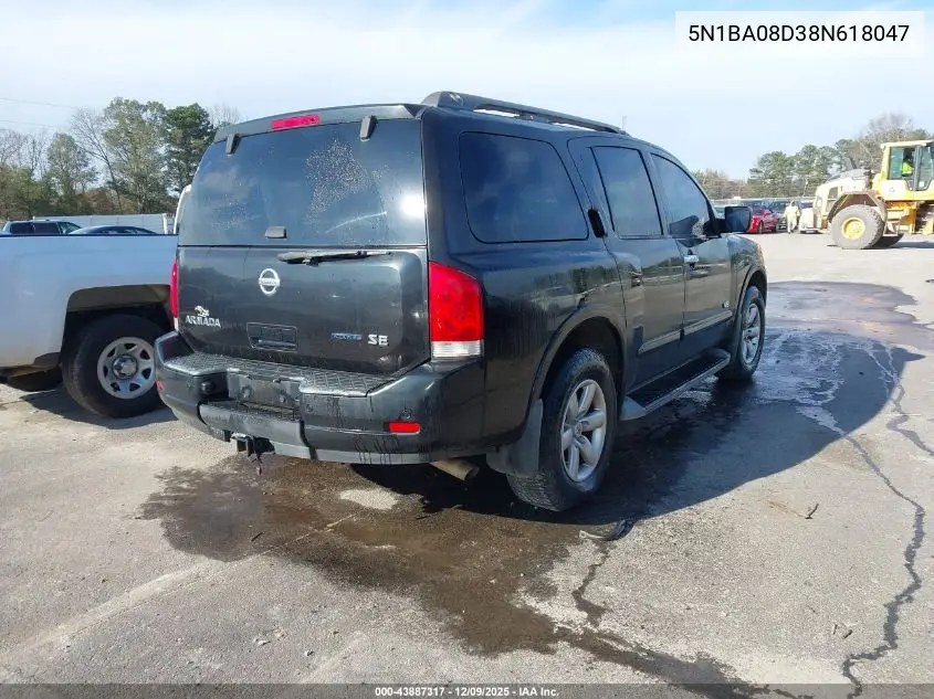 5N1BA08D38N618047 2008 Nissan Armada Se