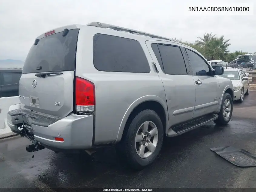5N1AA08D58N618000 2008 Nissan Armada Se