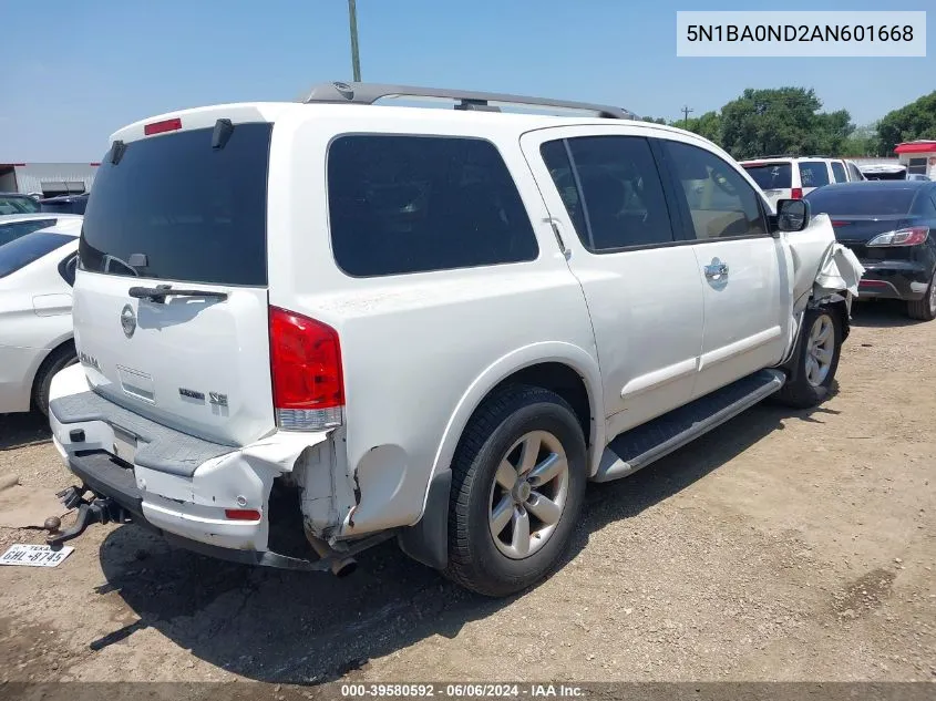 5N1BA0ND2AN601668 2010 Nissan Armada Se