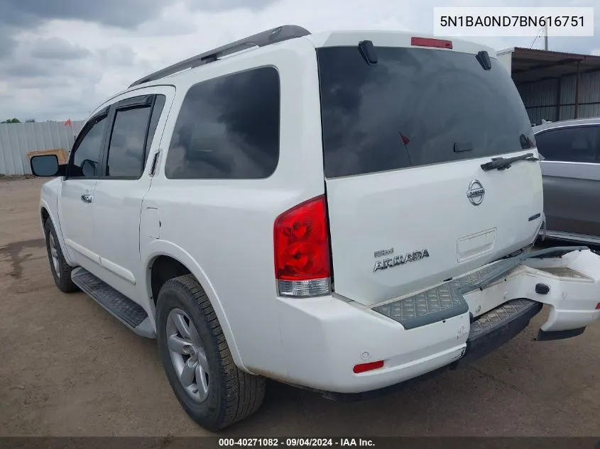 5N1BA0ND7BN616751 2011 Nissan Armada Sv