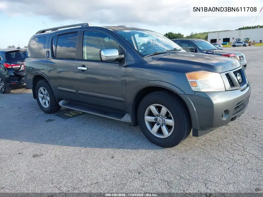 5N1BA0ND3BN611708 2011 Nissan Armada Sv