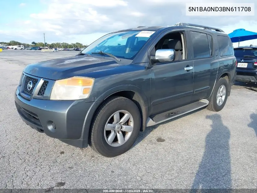 5N1BA0ND3BN611708 2011 Nissan Armada Sv