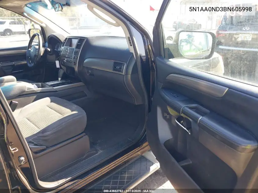 5N1AA0ND3BN605998 2011 Nissan Armada Sv