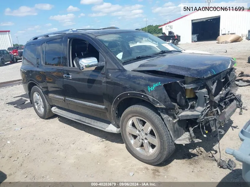 2012 Nissan Armada Platinum VIN: 5N1AA0NC0CN611699 Lot: 40283679