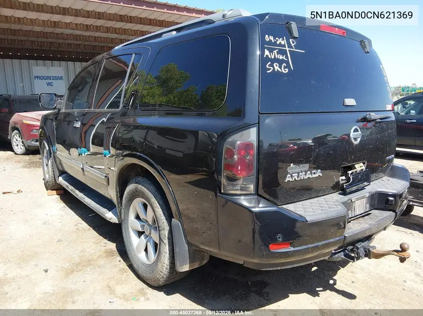 2012 Nissan Armada Sv VIN: 5N1BA0ND0CN621369 Lot: 45027368