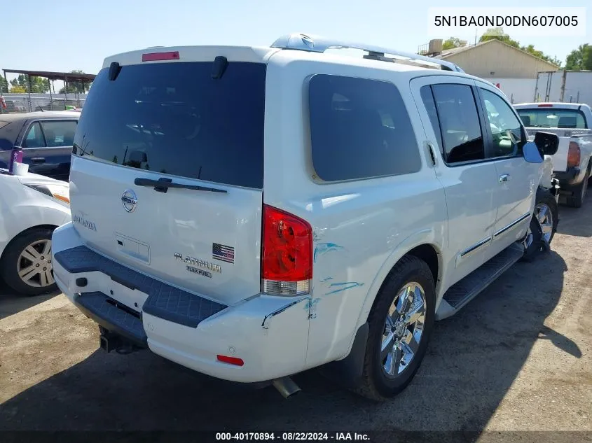 5N1BA0ND0DN607005 2013 Nissan Armada Platinum