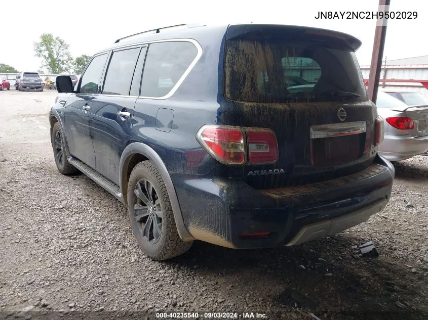 2017 Nissan Armada Platinum VIN: JN8AY2NC2H9502029 Lot: 40235540