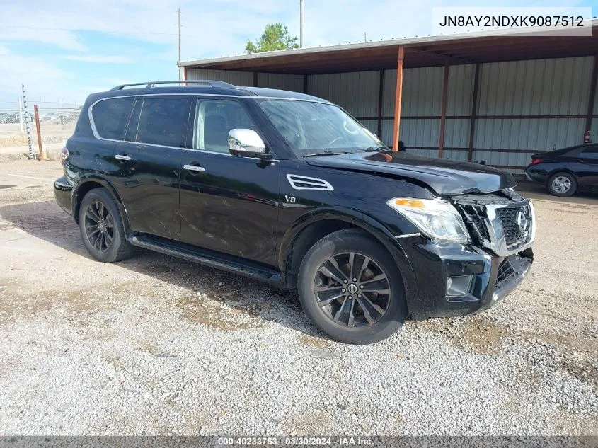 2019 Nissan Armada Platinum VIN: JN8AY2NDXK9087512 Lot: 40233753