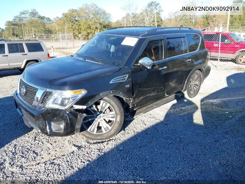 JN8AY2ND0K9092914 2019 Nissan Armada Sl