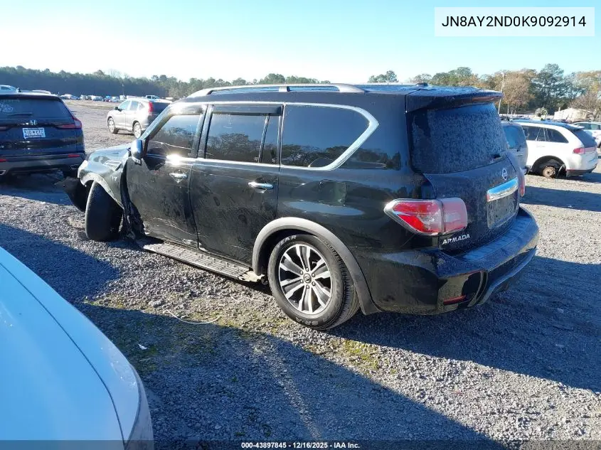 JN8AY2ND0K9092914 2019 Nissan Armada Sl