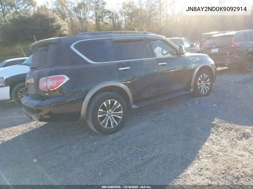 JN8AY2ND0K9092914 2019 Nissan Armada Sl
