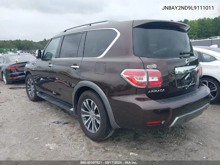 2020 Nissan Armada Sl 2Wd VIN: JN8AY2ND9L9111011 Lot: 40357521