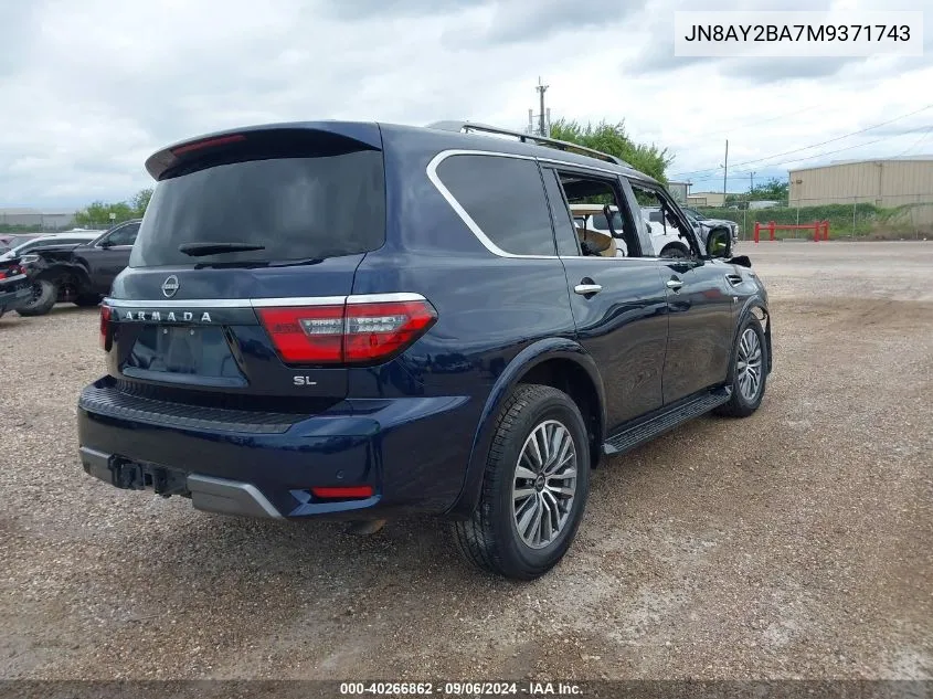 JN8AY2BA7M9371743 2021 Nissan Armada Sl 2Wd