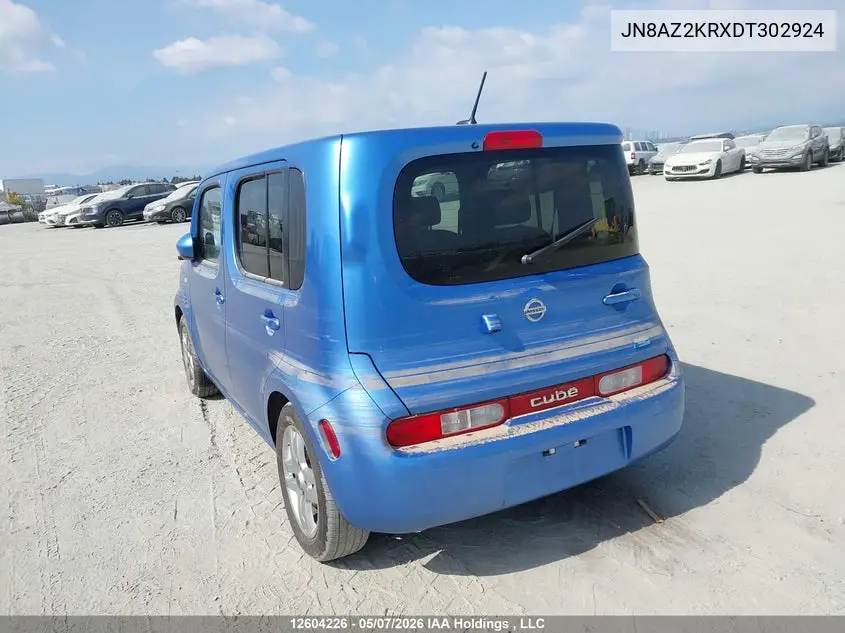 2013 Nissan Cube S/Sl VIN: JN8AZ2KRXDT302924 Lot: 12604226