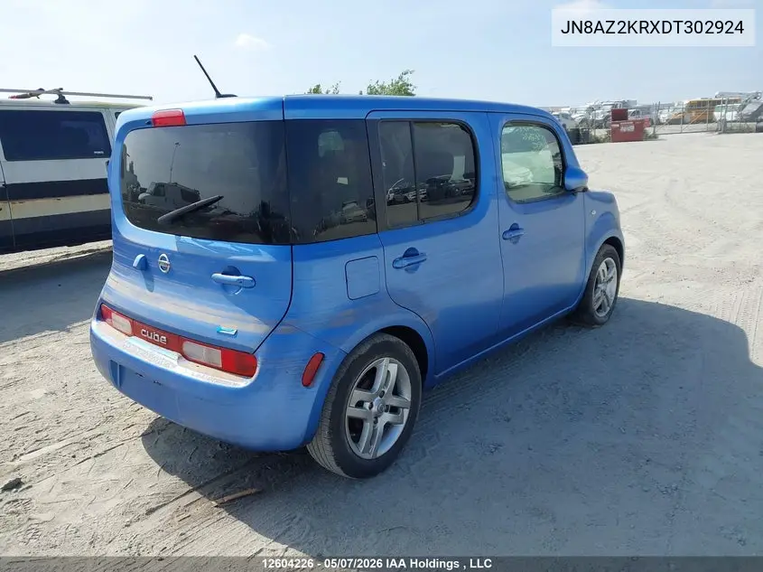 2013 Nissan Cube S/Sl VIN: JN8AZ2KRXDT302924 Lot: 12604226