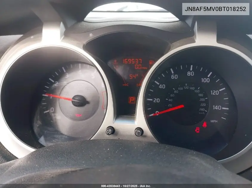 JN8AF5MV0BT018252 2011 Nissan Juke Sl