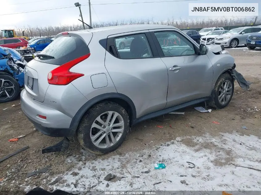 JN8AF5MV0BT006862 2011 Nissan Juke S