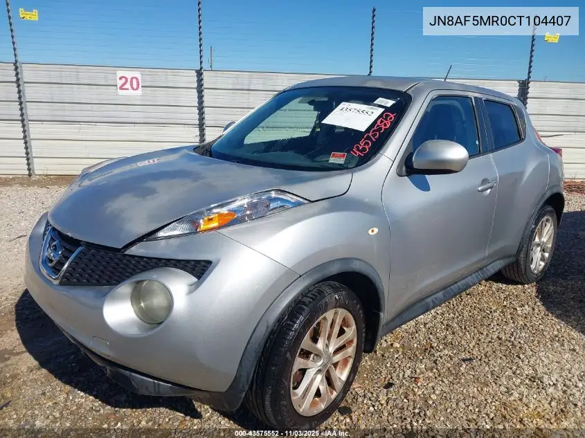JN8AF5MR0CT104407 2012 Nissan Juke Sl