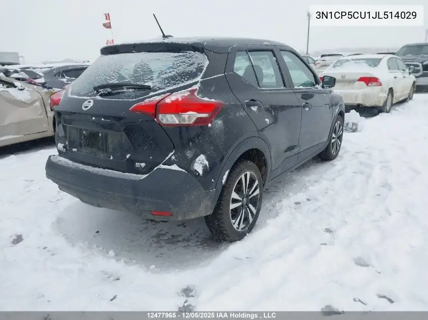 3N1CP5CU1JL514029 2018 Nissan Kicks S/Sr/Sv