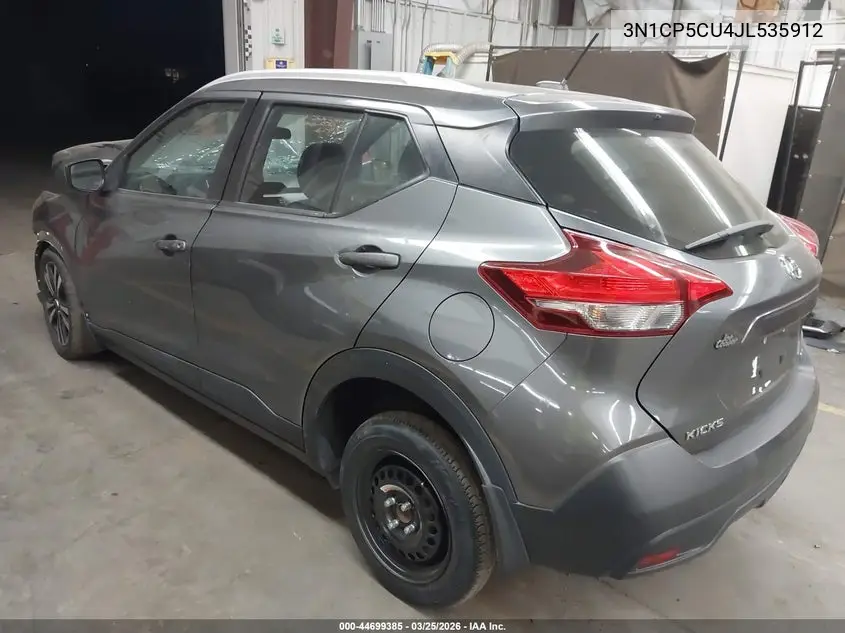 2018 Nissan Kicks Sv VIN: 3N1CP5CU4JL535912 Lot: 44699385