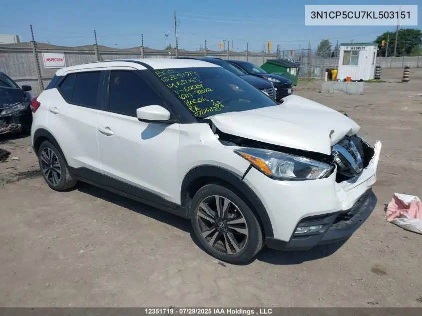 3N1CP5CU7KL503151 2019 Nissan Kicks S/Sr/Sv