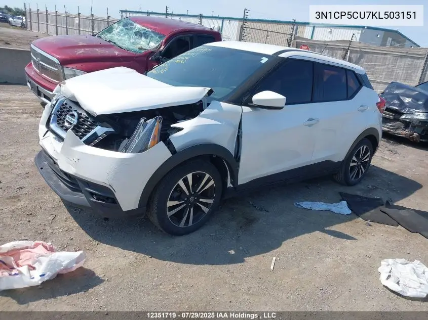 3N1CP5CU7KL503151 2019 Nissan Kicks S/Sr/Sv