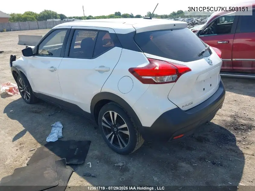 3N1CP5CU7KL503151 2019 Nissan Kicks S/Sr/Sv