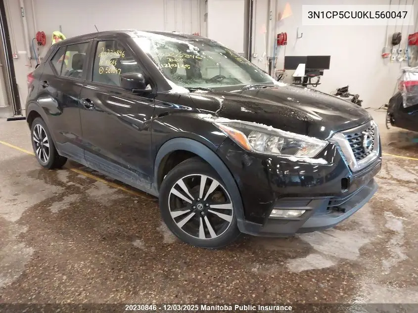 3N1CP5CU0KL560047 2019 Nissan Kicks Sv