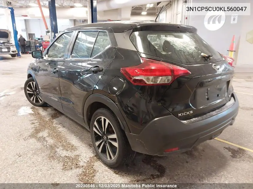 3N1CP5CU0KL560047 2019 Nissan Kicks Sv